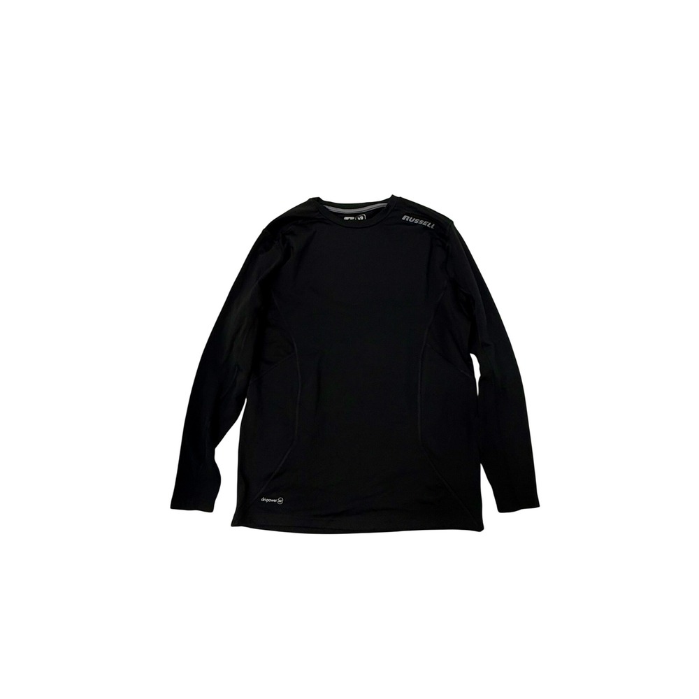 Russell Mens Dri-Power 360 Warm Base Layer Top Black Long Sleeve Size Large 1072